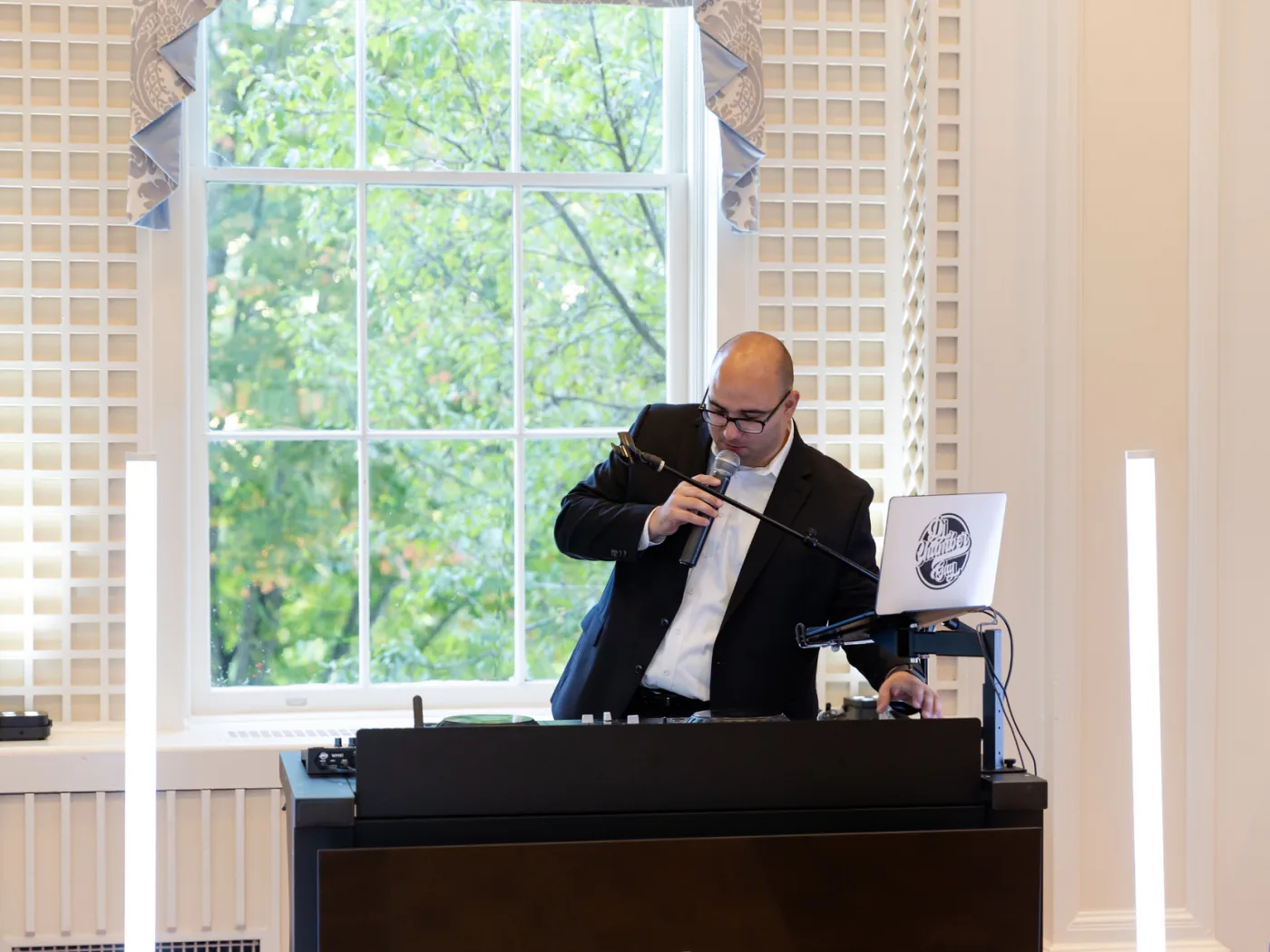 Kyle performing at a wedding venue
