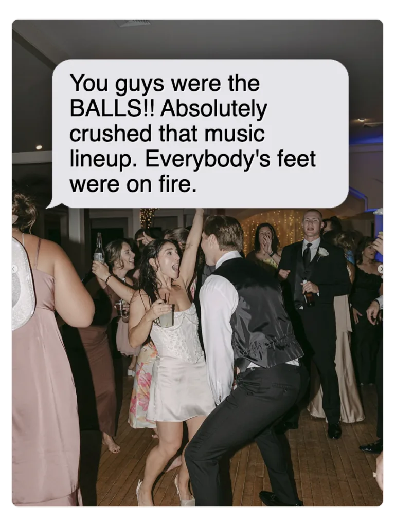 Text message to VARA DJs: "Absolutely crushed that music lineup. Everybody's feet were on fire."